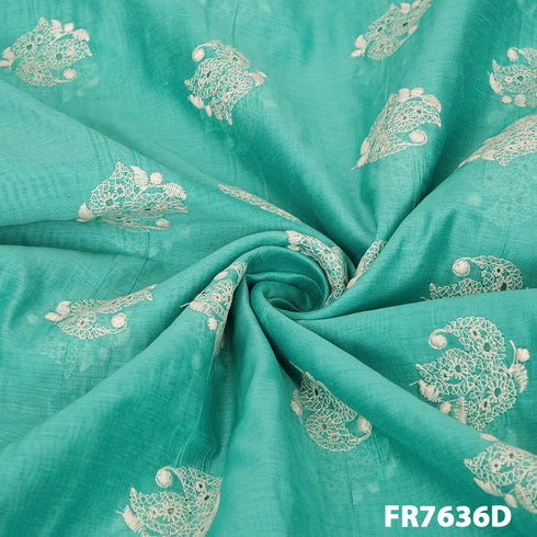Embroidered Chanderi Fabric-FR7636